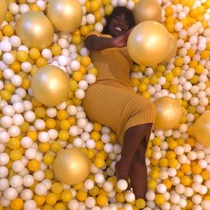 Dresses - Yellow Ribbed Midi Sweater dress Dresses - Yellow Ribbed Midi Sweater dress